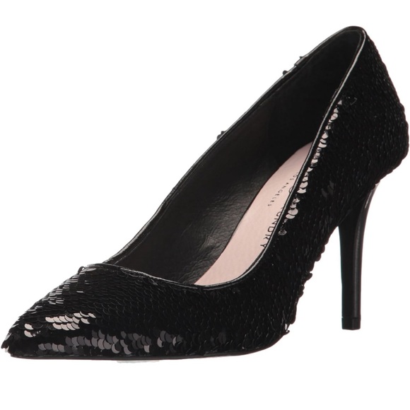 Chinese Laundry Women's Ruthy Dress Pump Black Sequin Stiletto Pointed Toe NWOT - Picture 2 of 14
